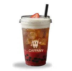 Black Strawberry Boba Tea (Mediano 16 oz)